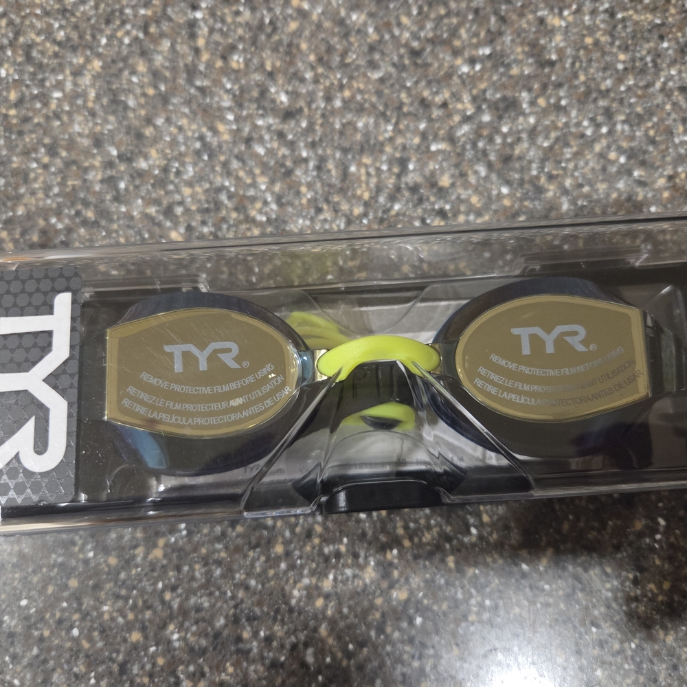 TYR Swim Goggles - Black and Yellow